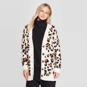NWT Who What Wear x Target Leopard Boyfriend Cardigan